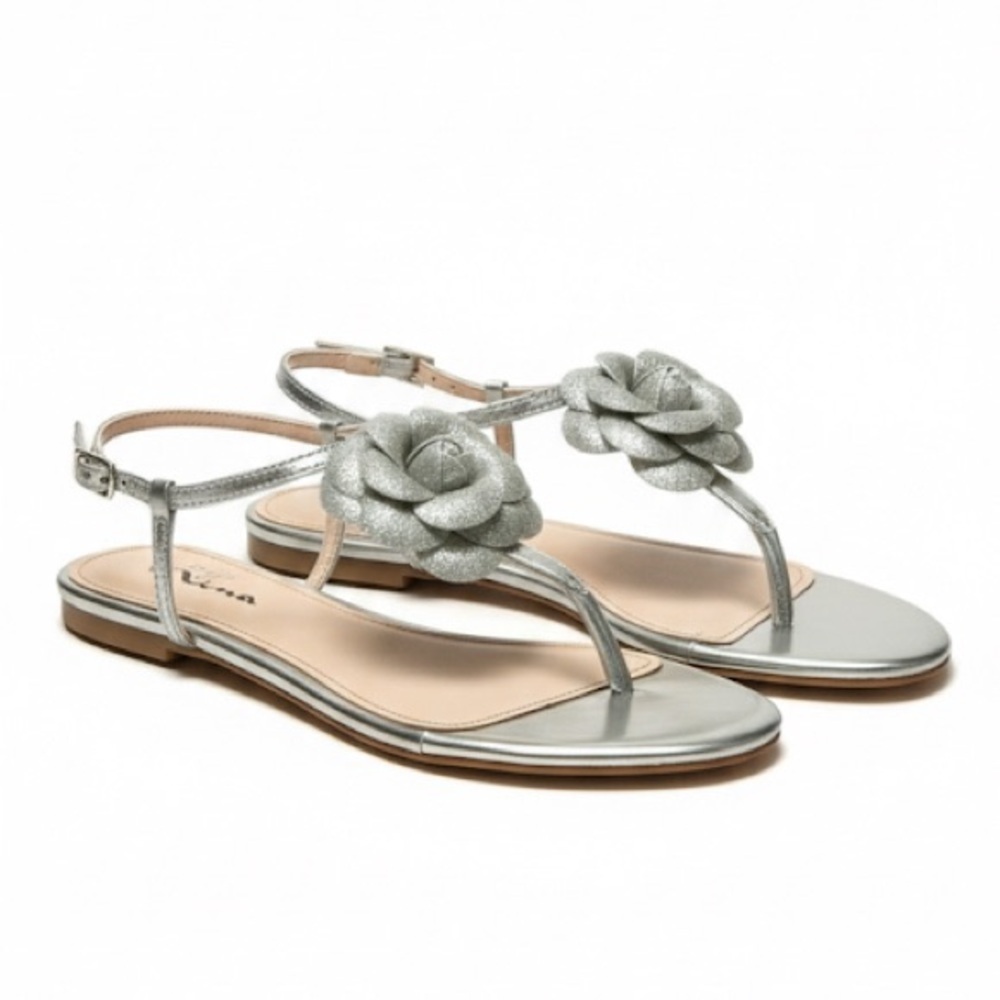 Pewter Strappy Sandals - Picture 2 of 7